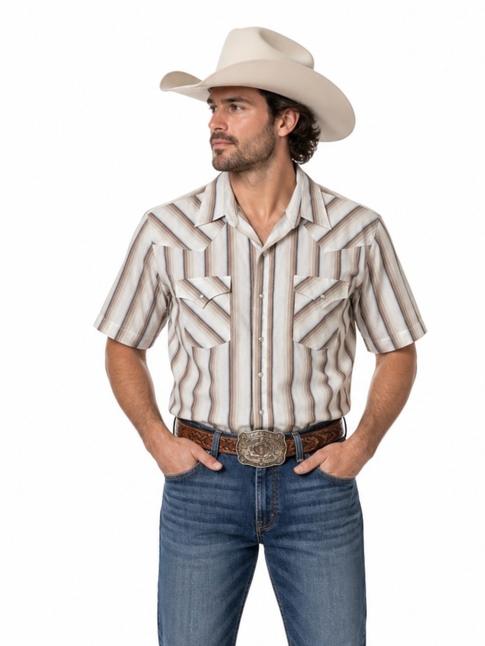 Ely Cattleman Pearl Snap Western Short Sleeve Shirt Size XL